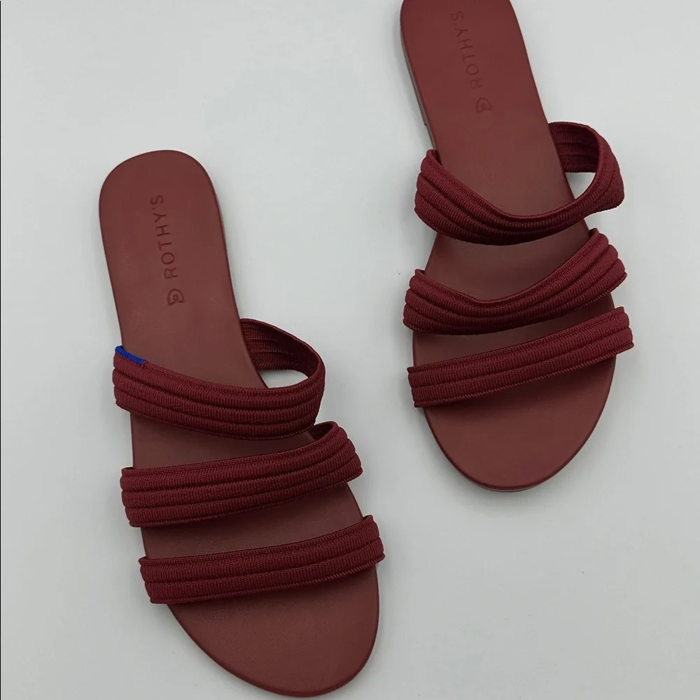 Rothy’s The Sangria Triple Band Sandals in Red Wine Sz10 NWT - Picture 4 of 7